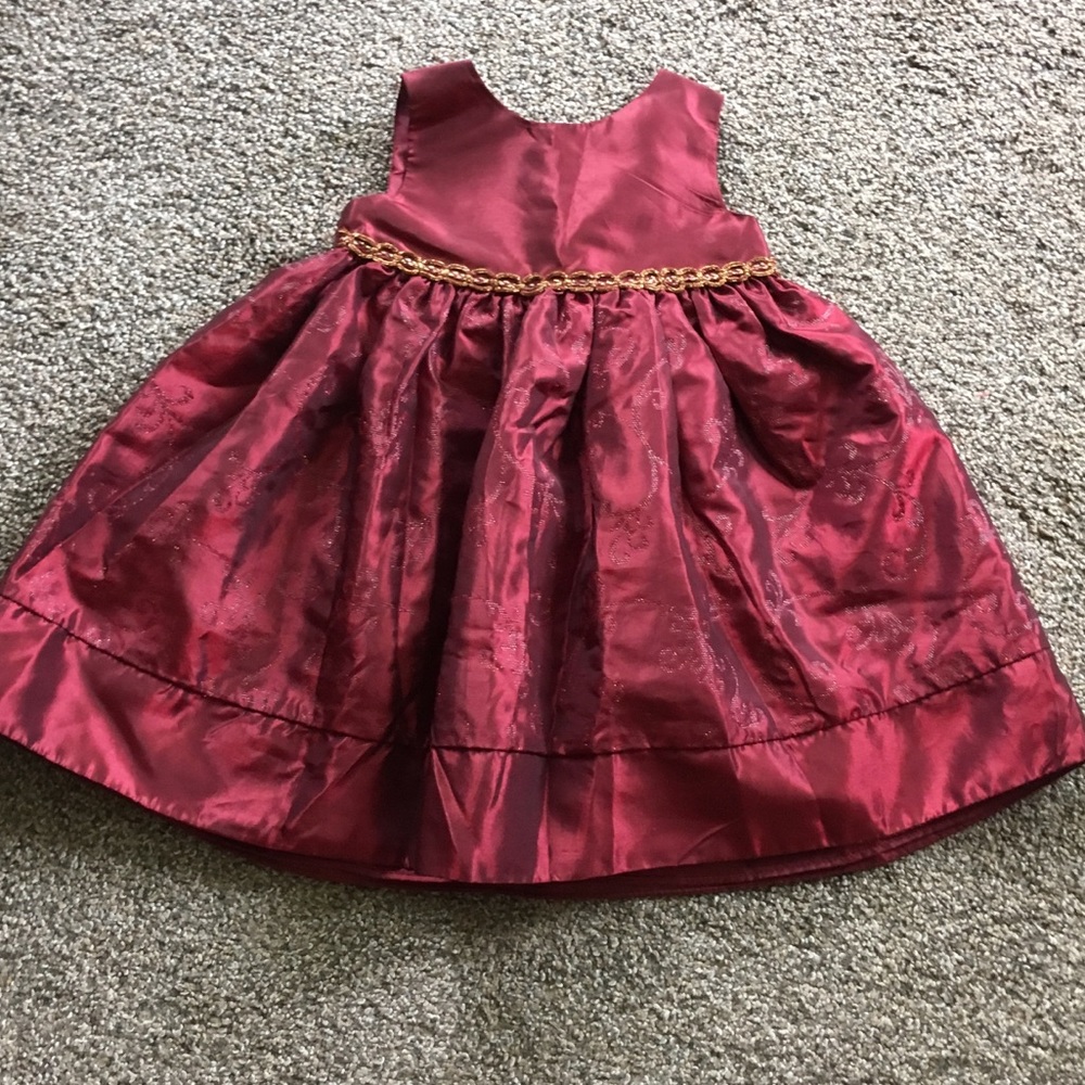 Fancy Red Dress with Gold Detail